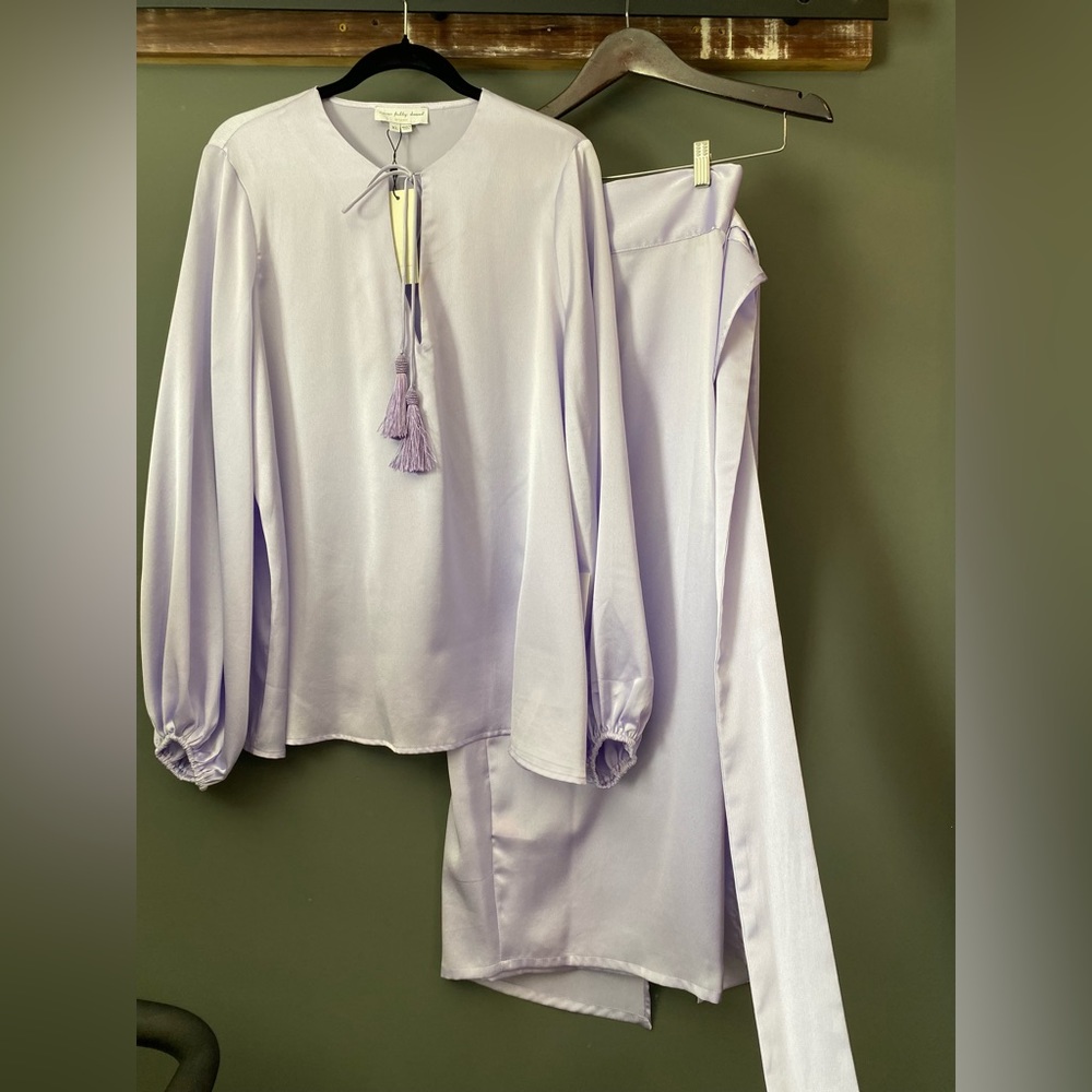 Never Fully Dressed Lavender Blousen top and Jaspre Wrap skirt